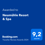 Booking.com Award 2024 - Neumühle Resort & SPA